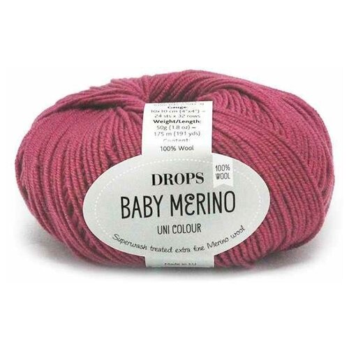 Пряжа DROPS Baby Merino Цвет.41 Цикламен, бордовый, 4 мот., мериносовая шерсть - 100%