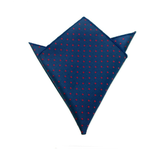 Нагрудный платок паше мужской синий в красный горошек - изображение