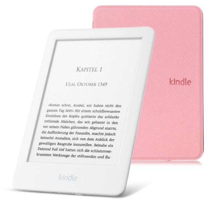 Электронная книга Amazon Kindle 10 2020 8Gb White + Чехол UltraSlim розовый