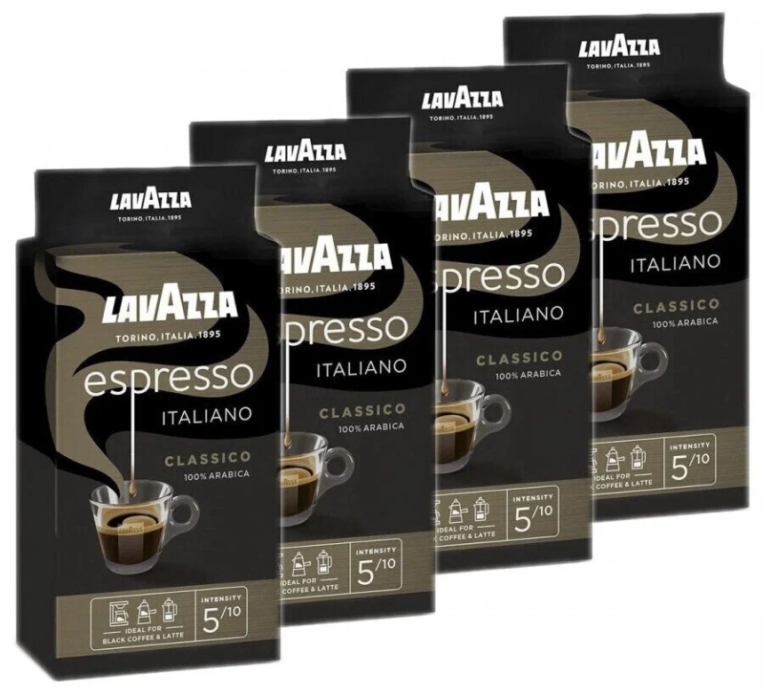 Кофе молотый Lavazza Espresso (Эспрессо) в/у, 4x250г - фотография № 1