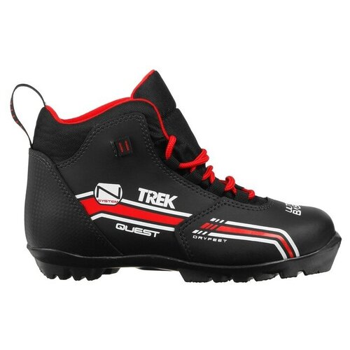 фото Ботинки лыжные trek quest 2 nnn ик, цвет чёрный, лого красный, размер 36 нет бренда