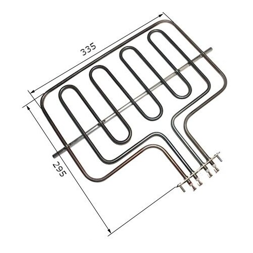 ТЭН для духовки 800/1800W, 230V, верхний с грилем, широкий (De Luxe) 295х335 мм