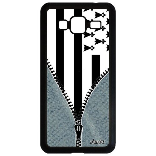 фото Противоударный чехол на телефон // galaxy j3 2016 // "флаг бретани на молнии" дизайн путешествие, utaupia, серый
