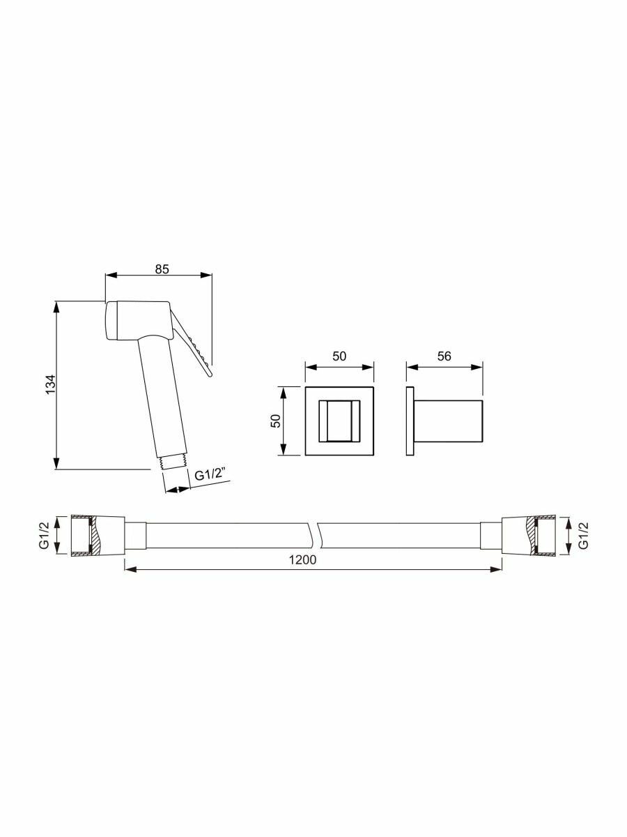 Набор для гигиенического душа Timo SG-3054/03 Черный - фотография № 5