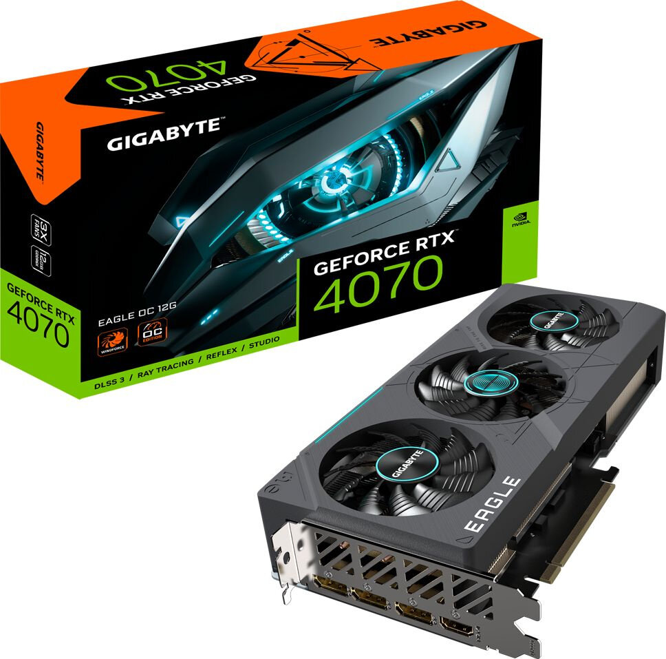 Видеокарта GIGABYTE GeForce RTX 4070 EAGLE OC 12G (GV-N4070EAGLE OC-12GD), Retail