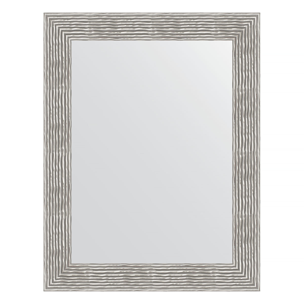 Зеркало Evoform в багетной раме волна хром 90 мм, 70x90 см - фото №1