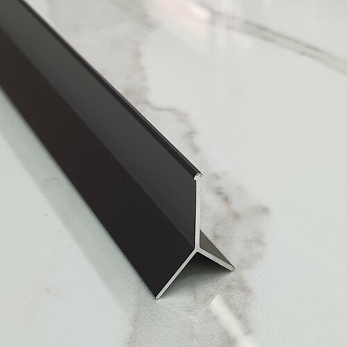 Профиль алюминиевый для плитки Мерседес Y-образный 10х2700мм, анодированный, черный матовый
