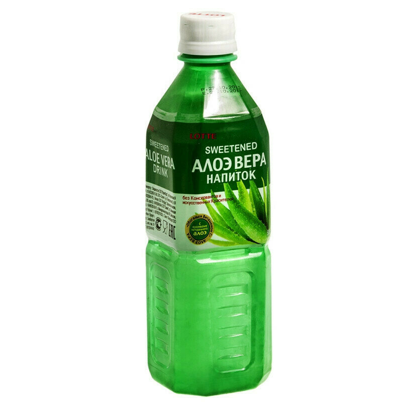 Напиток Lotte Aloe Vera мякотью алоэ оригинальный 240 мл - фото №3