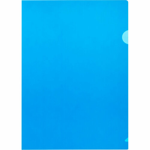 Папка уголок глянцевый комус А4 Line 180 мкм синий, 10 шт/уп папка уголок жесткий пластик синяя 180 мкм 10 штук в упаковке 627973