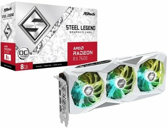 фото Видеокарта Radeon RX 7600 8GB AsRock Steel Legend RX7600 SL 8GO
