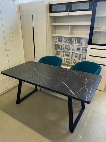 Изображение товара Стол кухонный раздвижной Орфей 17 Лофт лдсп 135/172*850 высота 76 см опоры железные в стиле лофт