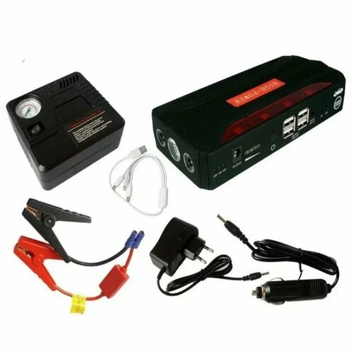 Пусковое устройство для автомобиля пуско зарядное устройство для автомобиля портативное пуско зарядное устройство с компрессором 12000 мАч 4 usb 5990₽
