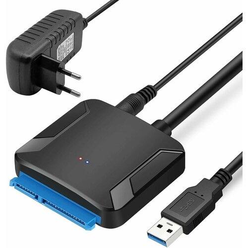 Адаптер SATA-USB 3.0 с блоком питания для подключения HDD 3.5/2.5 и SSD