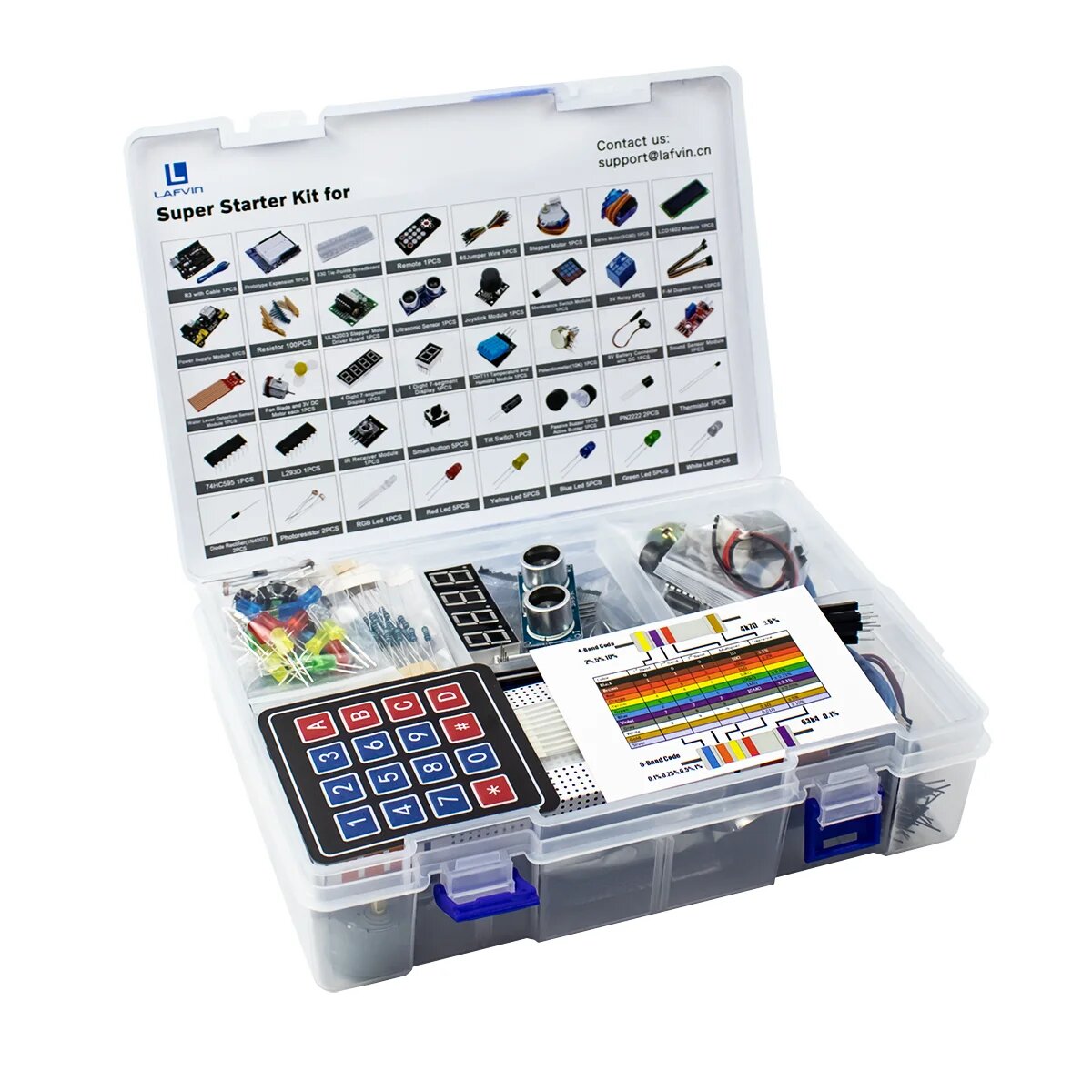 LAFVIN супер стартовый набор для Arduino UNO R3 программирующий Обучающий набор Макет/шаговый двигатель/сервопривод/1602 LCD/перемычка/учебник