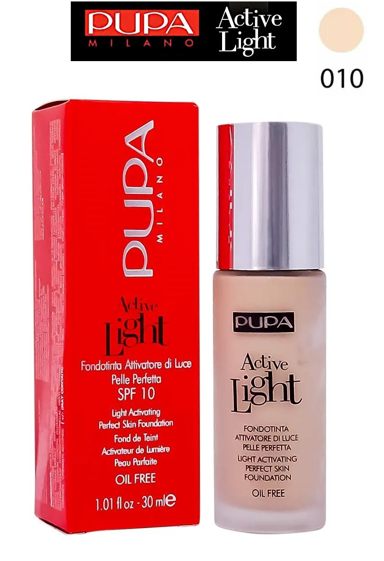 Тональный крем Pupa Active Light, 30мл, тон 010