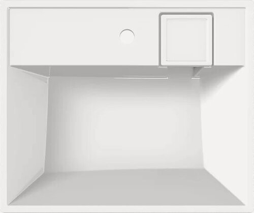 Изображение товара Раковина над стиральной машиной Paola Juno 60x50 на кронштейне, белая, глянцевая, раковина для ванной из литьевого мрамора, прямоугольная