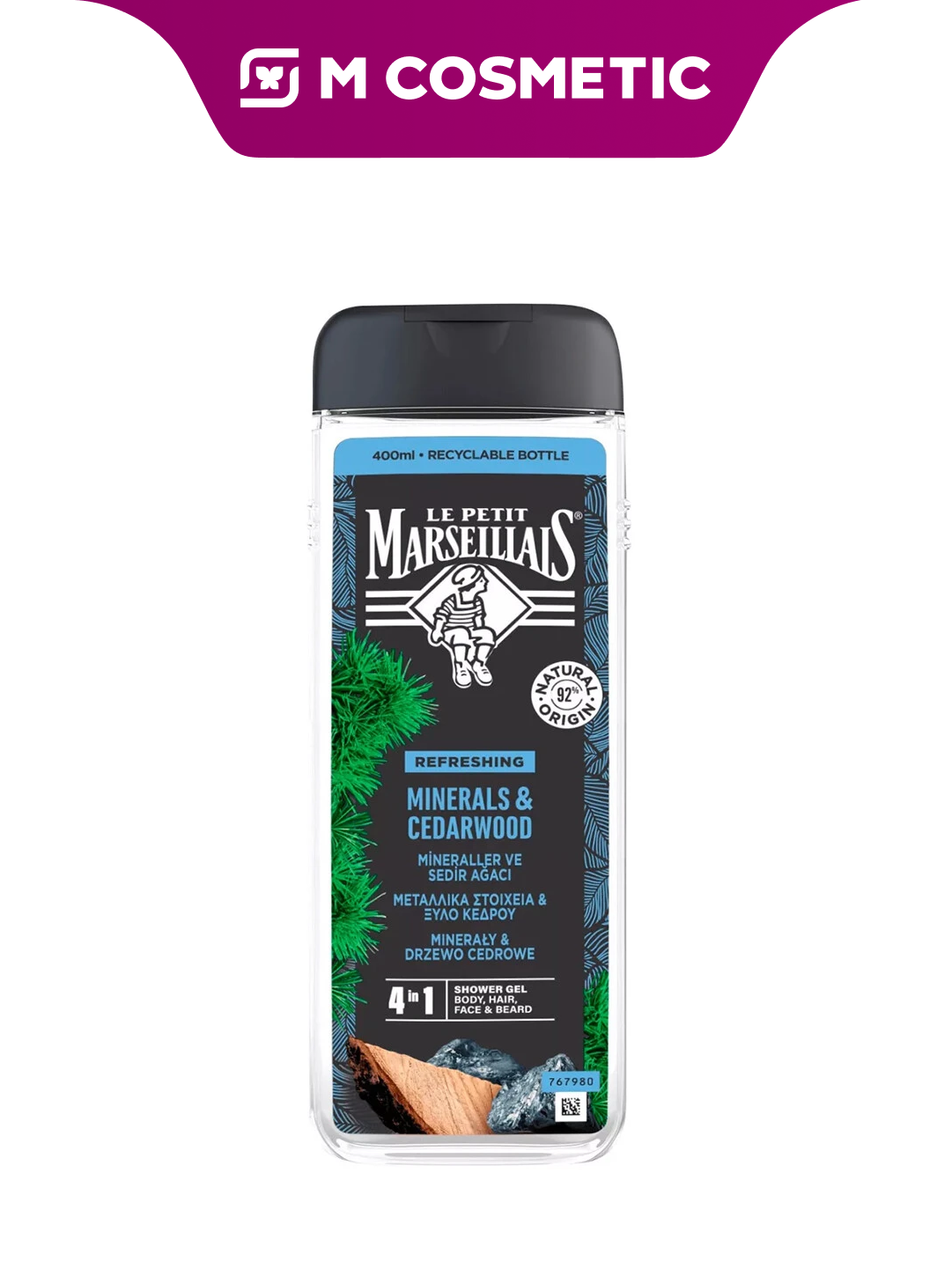 LE PETIT MARSEILLAIS Гель для душа «Минералы и Кедр», 400 мл — освежающее очищение и уход за кожей