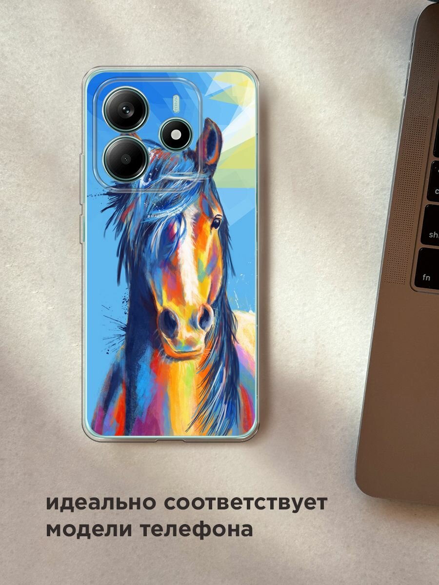 Чехол на Xiaomi Redmi Note 14 4G / Редми Нот 14 4G с принтом "Лошадь арт 3" — фото 1