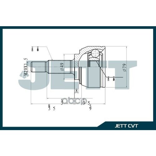 Шрус Внешний Jett V41-0178 JETT арт V41-0178 4054₽
