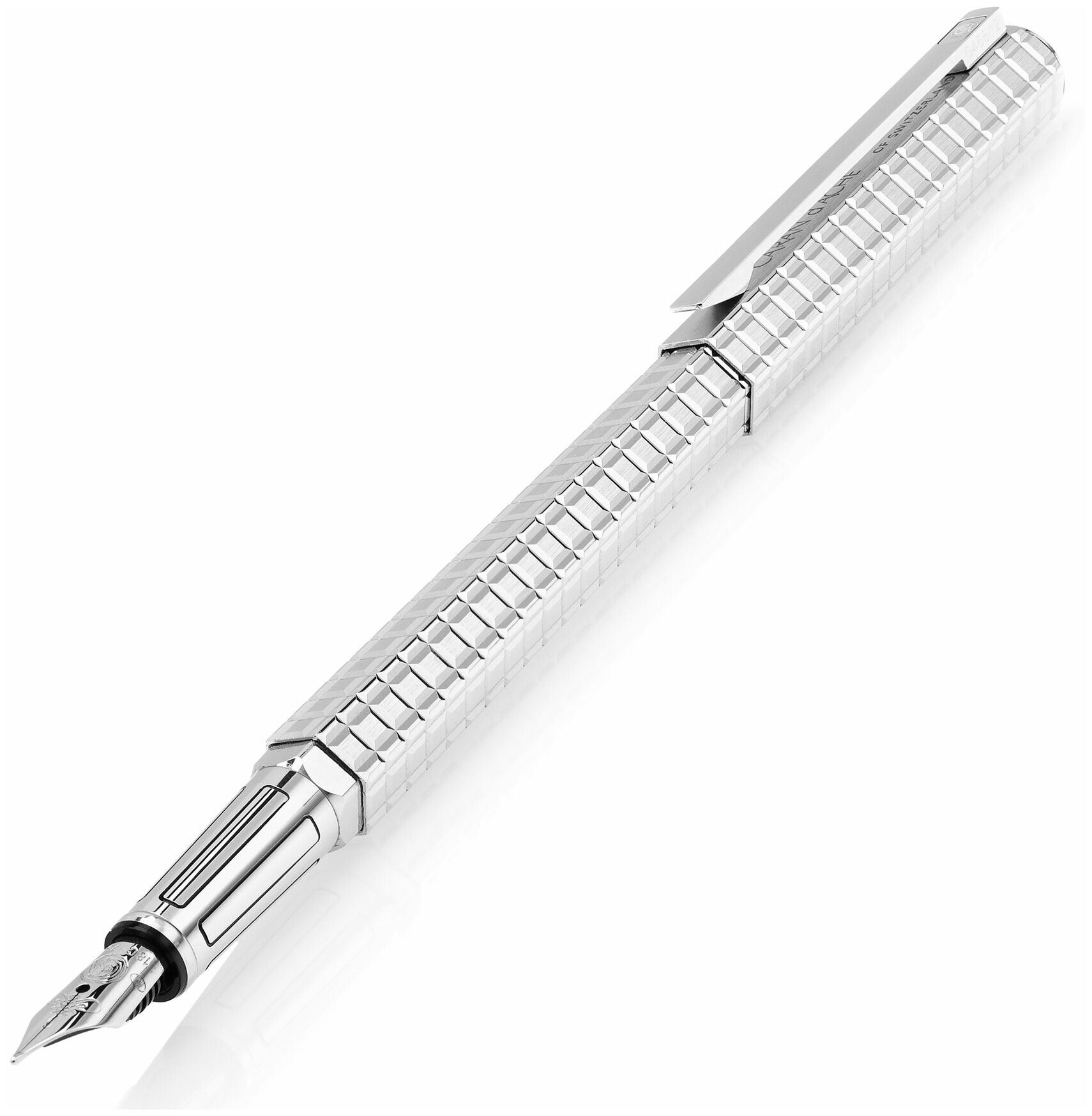 Перьевая ручка CARAN d'ACHE Hexagonale Silver Plated Rhodium (CR 5880-406)