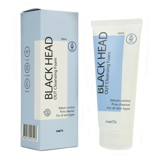 Med B пенка для умывания от черных точек Blackhead Out Cleansing Foam, 180 мл, 225 г