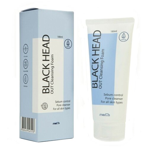 Med B пенка для умывания от черных точек Blackhead Out Cleansing Foam, 180 мл, 225 г пенка для умывания против черных точек med b black head out cleansing foam 180 мл