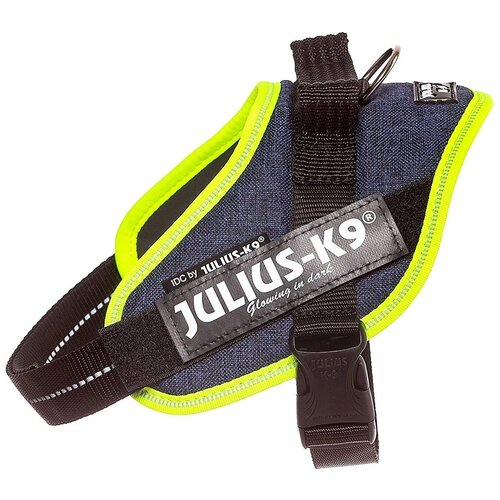 Шлейка JULIUS-K9 IDC Powerharness Mini-Mini джинс/зеленый неон, XS