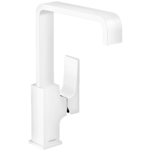 Смеситель hansgrohe Metropol для раковины 32511700, матовый белый hansgrohe 32512340 metropol 260 смеситель для раковины сливной клапан push open шлифованный черный хром