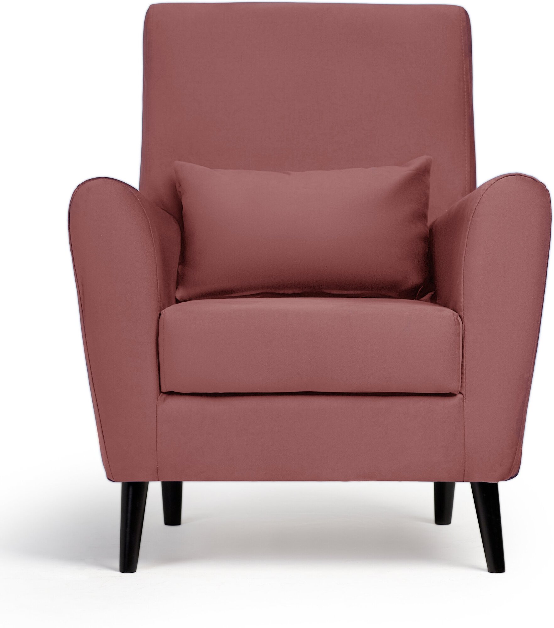 Кресло Либерти мягкое для отдыха, с подушкой, на ножках, велюр Zara pastee 36