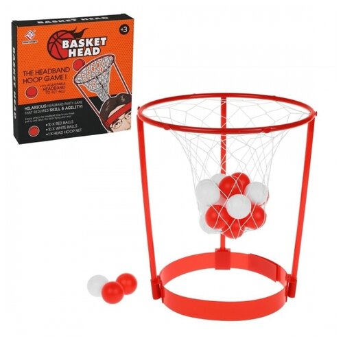 фото Набор для игры в баскетбол (пластик) 5 деталей + сетка, в компл-те шарики 20 шт., кольцо -24 см., высота 28 см. наша игрушка