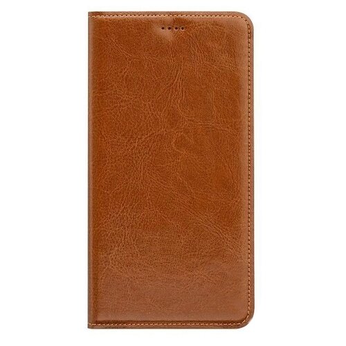 фото Чехол-книжка mypads для iphone xi / iphone 11 из качественной натуральной мраморной кожи буйвола прошитый элегантной прострочкой светло-коричневый с магнитной крышкой