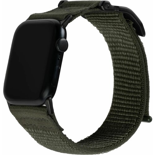 Нейлоновый ремешок с текстильной застёжкой UAG Active для Apple Watch 42, 44, 45 и 49 мм (дизайн 2022) (Зелёная листва | Foliage Green)