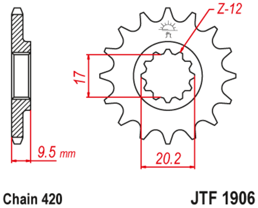 Звезда JT ведущая JTF1906.14 14 зубьев