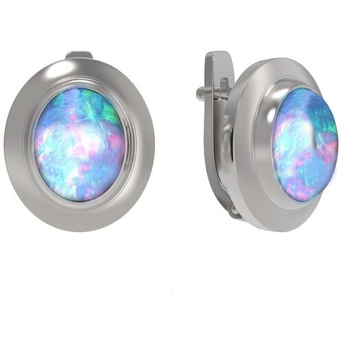 Серьги Арина, серебро, 925 проба, родирование, опал синтетический