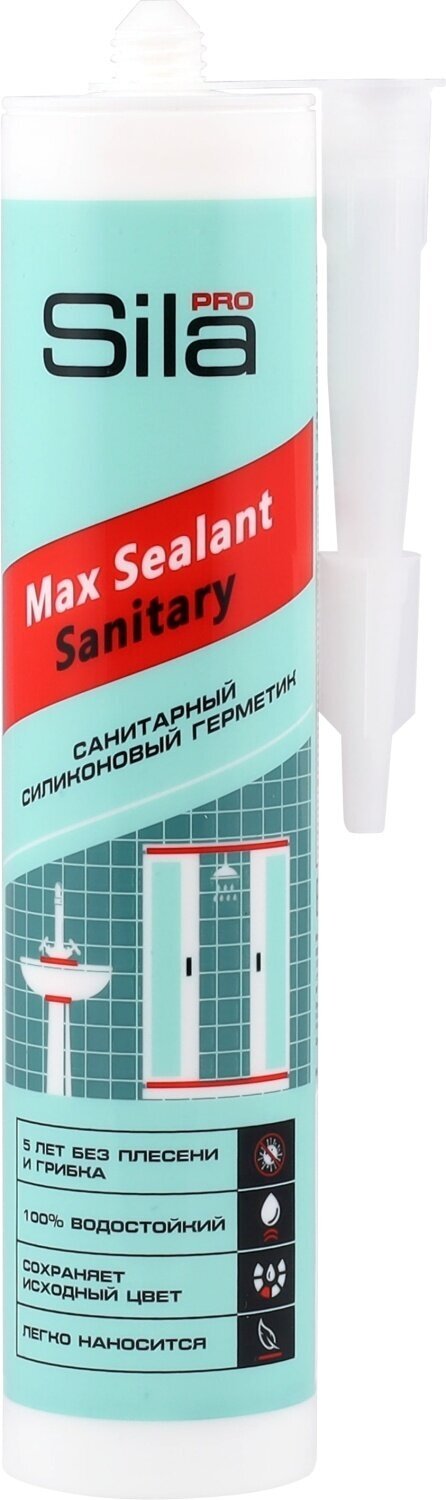 Герметик Sila PRO Max Sealant, силиконовый санитарный бесцветный, 280 мл (Турция)