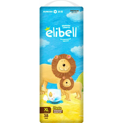 Подгузники-трусики Elibell Premium XL 12-17кг 38шт 2849₽