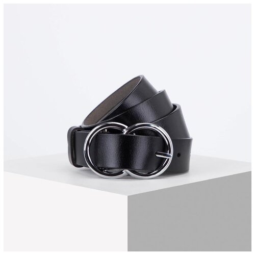 фото Ремень жен 05-01-02-01, 2,8*0,3*110 см, винт, пряжка металл, черный 6488221 сима-ленд