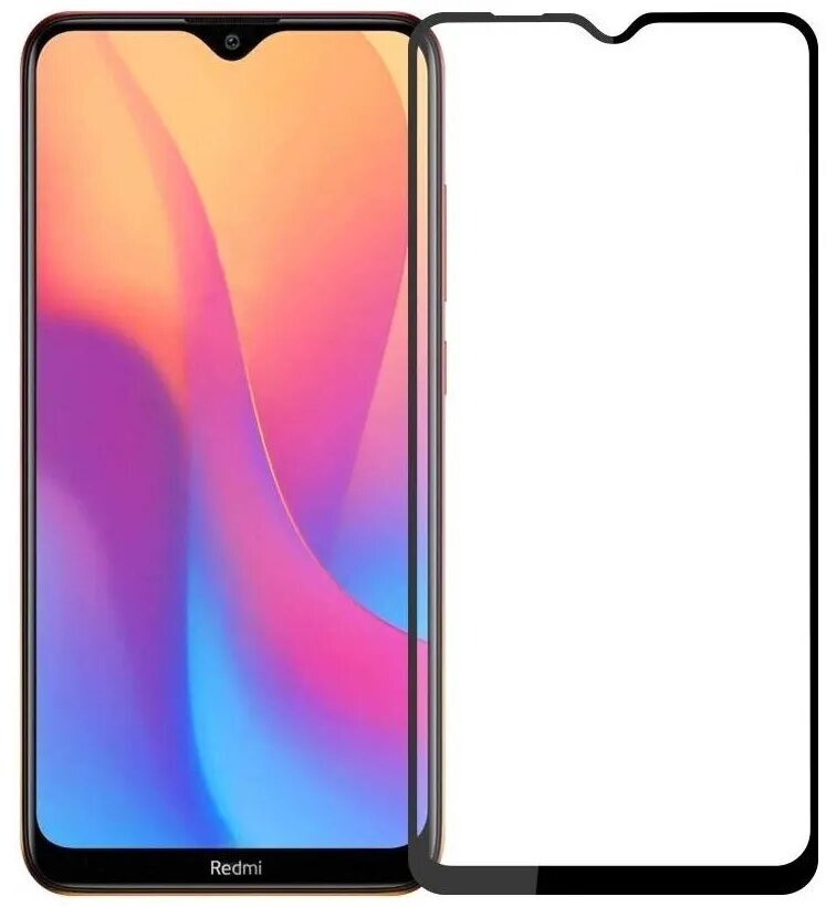 Защитное стекло 3D Tempered Glass для Xiaomi Redmi 8A / Redmi 8 полный клей ( черная рамка )