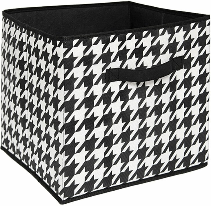 Короб-кубик для хранения "Пепита", Д300 Ш300 В300, черно-белый - фотография № 1