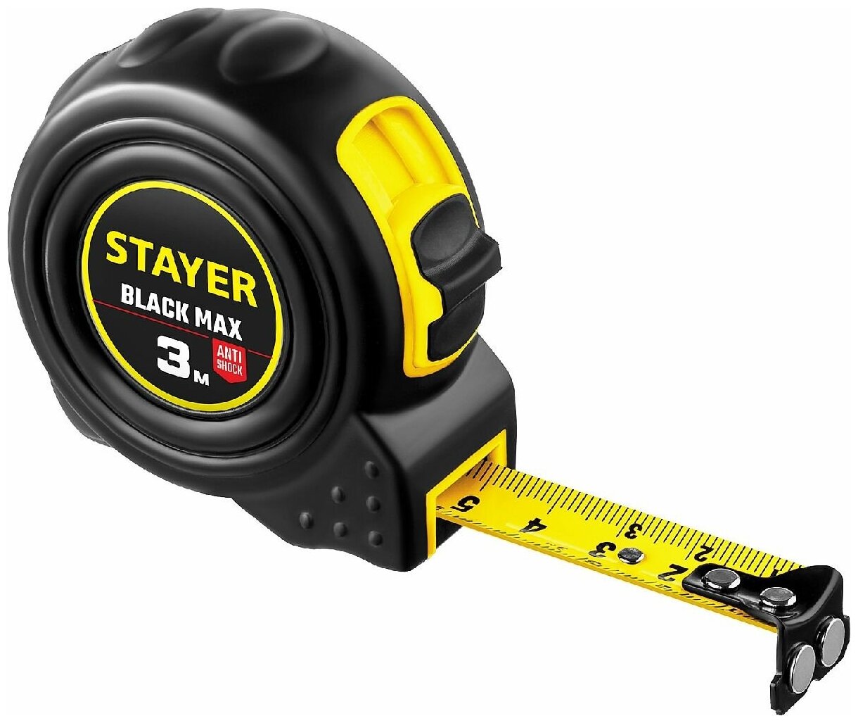 Рулетка с двумя фиксаторами STAYER BlackMax 3м х 16мм (3410-03_z02)