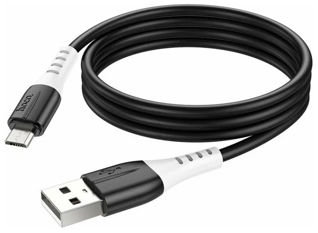 Кабель HOCO X82 Micro USB silicone charging data cable 1M, 2.4А, black