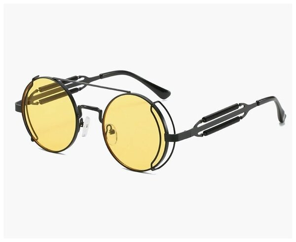 Солнцезащитные очки , круглые, оправа: металл, с защитой от УФ