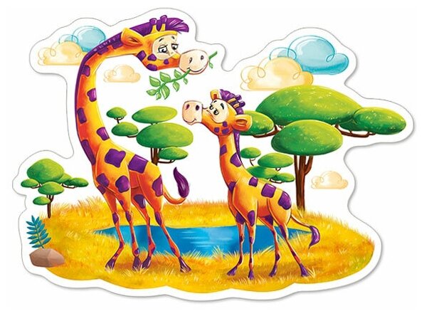 Puzzle-12 MAXI "Жирафы в Саванне" (В-120178 ) - фото №2