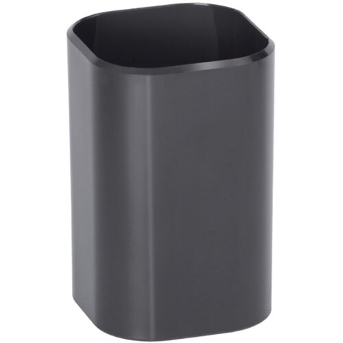 Подставка-стакан СТАММ Фаворит, пластиковая, квадратная, черная - 6 шт.