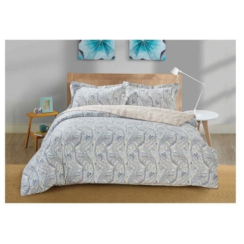 фото Постельное белье 2-спальное макси selena paisley жар-птица, сатин, 50 х 70 см, серый