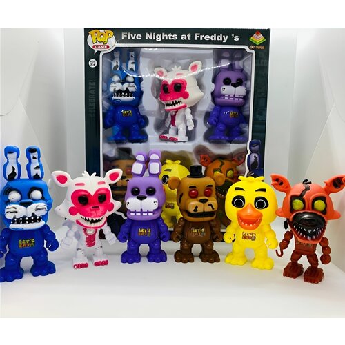 фигурки игрушки tiptop фнаф fnaf мини фигурки 8 шт Аниматроники игрушки фнаф 6 фигурки (fnaf) / Набор фигурок аниматроники