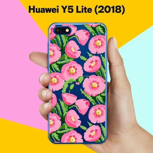 Силиконовый чехол Узор из цветов на Huawei Y5 Lite (2018) силиконовый чехол узор из цветов на huawei p30 lite