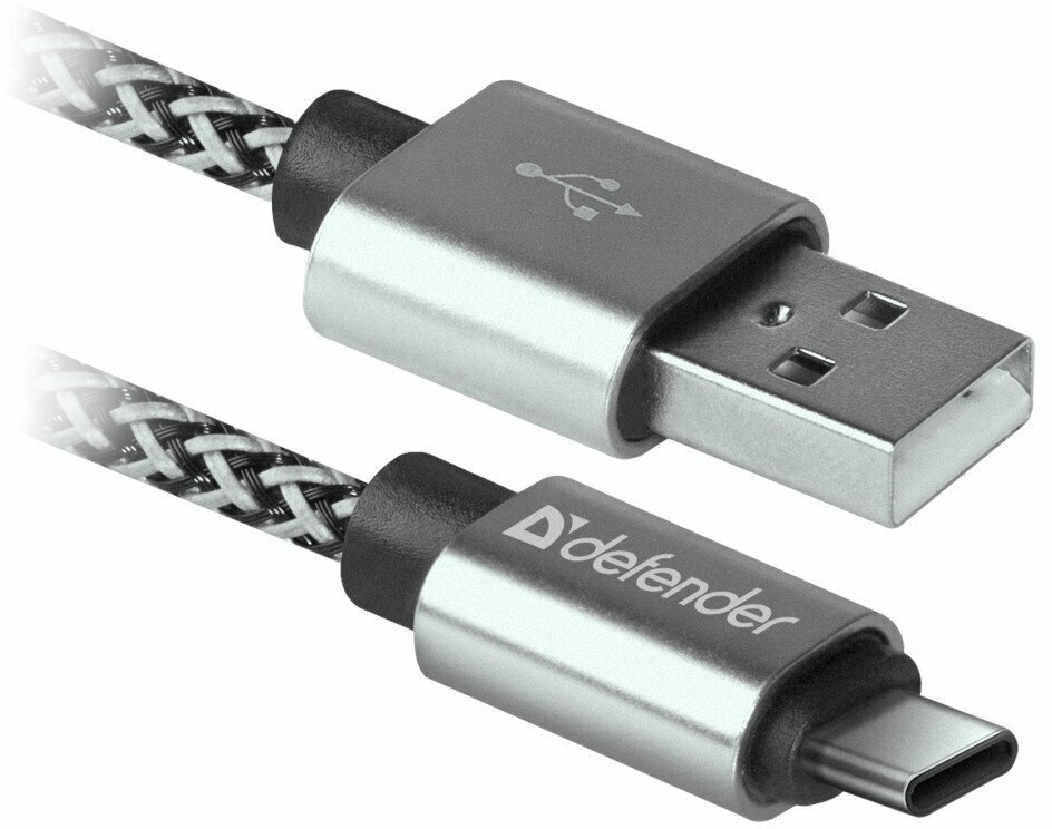 Аксессуар Defender USB09-03T Pro USB2.0 AM - Type-C 1.0m 2.1A White 87815