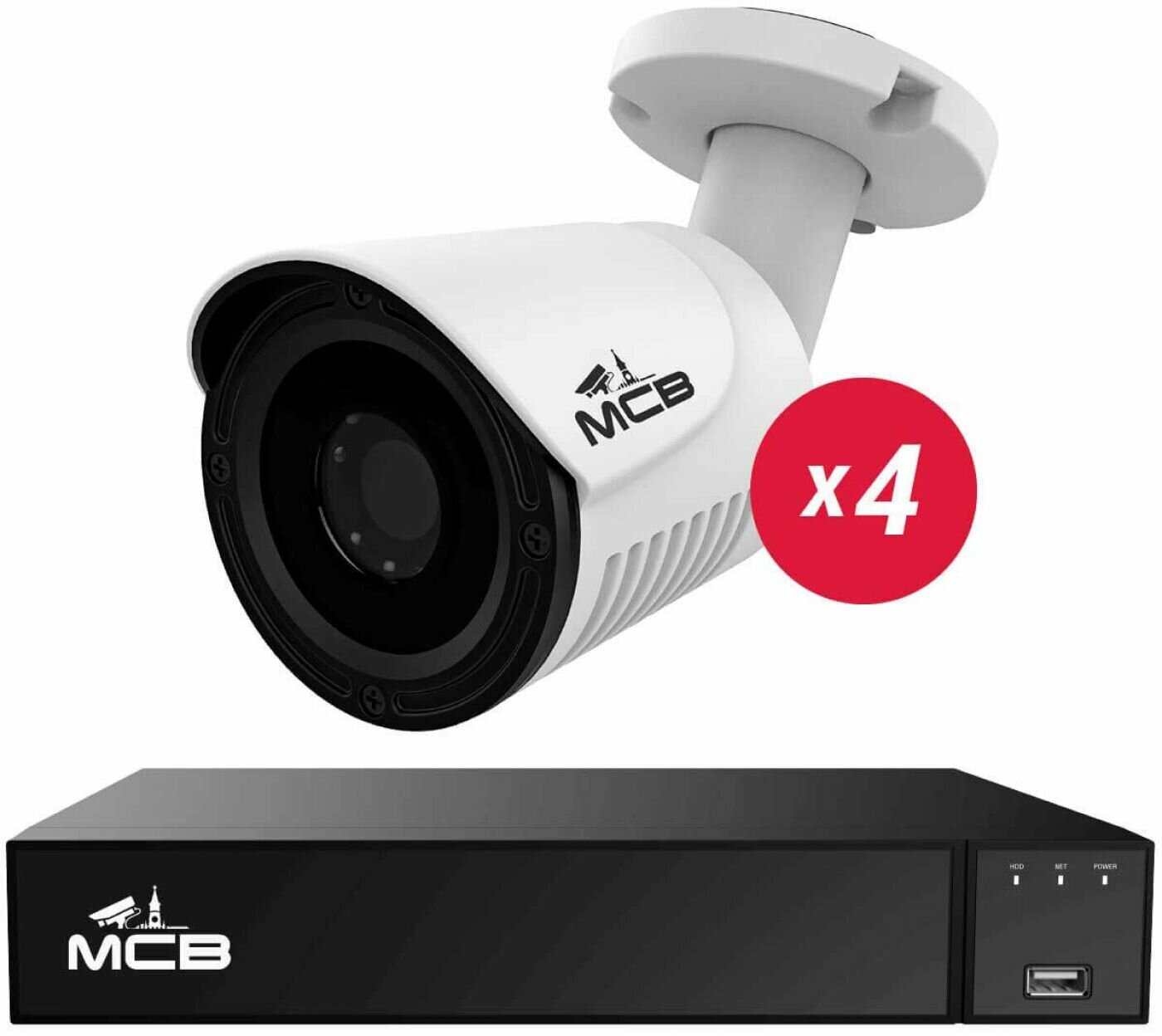 Комплект видеонаблюдения на 4 уличные камеры 5 Мп