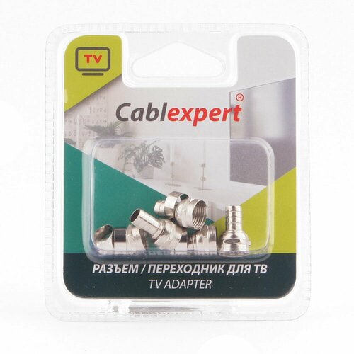 Набор из 3 штук F Коннектор Cablexpert SPL6-03, для кабеля RG6, 5 штукук разъем антенный f типа cablexpert spl6 01